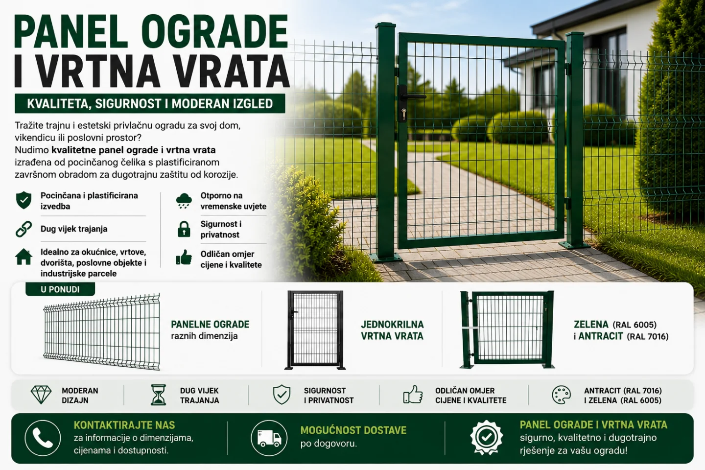 Vrata za panelne ograde - Jurval ograde 